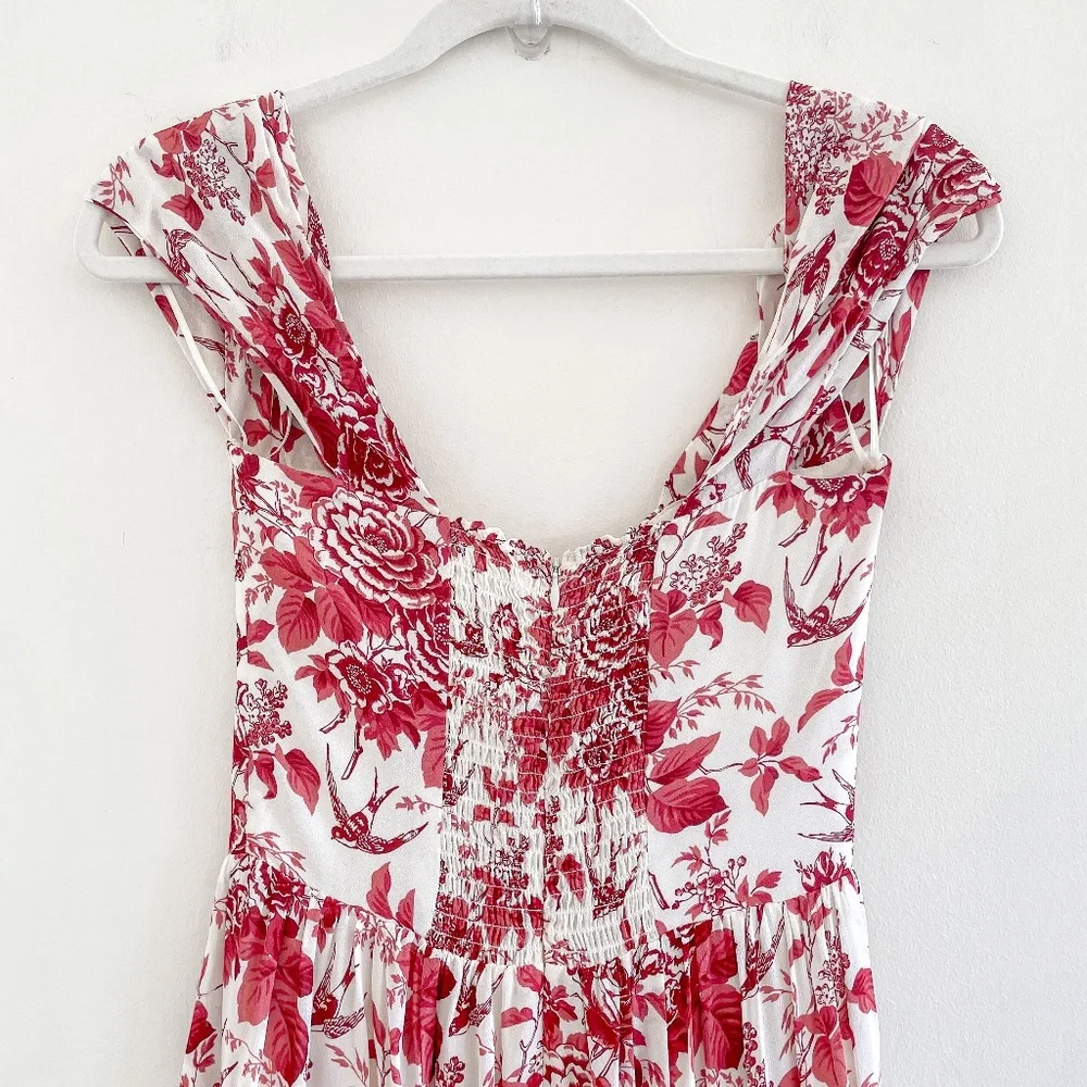 Reformation Violet Toile De Jouy Midi Dress 2 NWOT - Picture 8 of 11